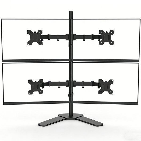 Quad Monitor Desk Mount Office Work Fully Adjustable Motion Computer Stand