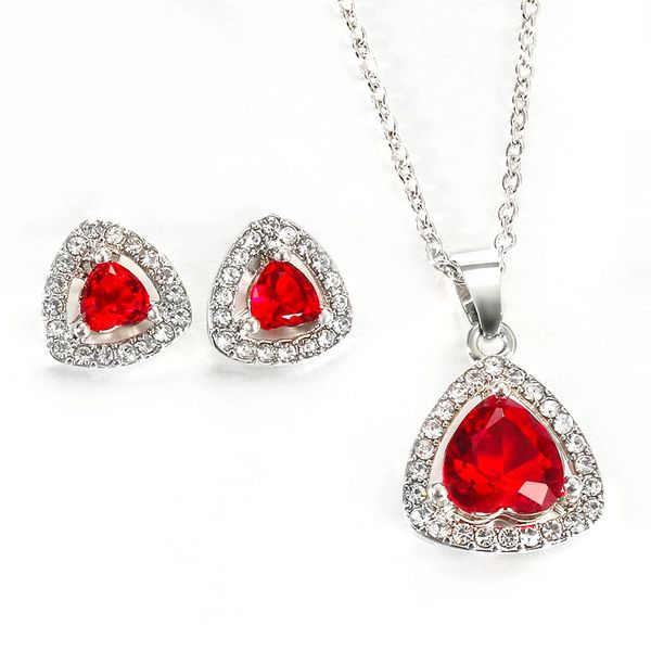 Red Zircon Jewellery Set