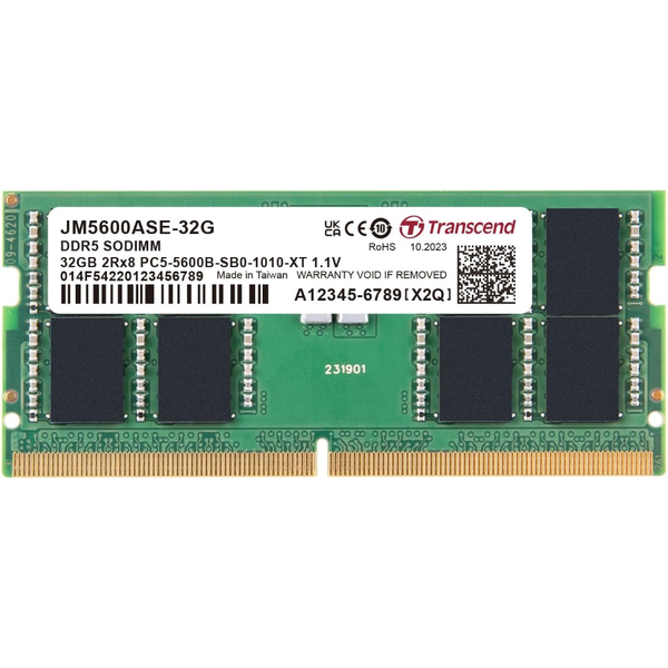 Transcend JetRam 32GB DDR5 5600MHz SO-DIMM Laptop RAM Memory Module