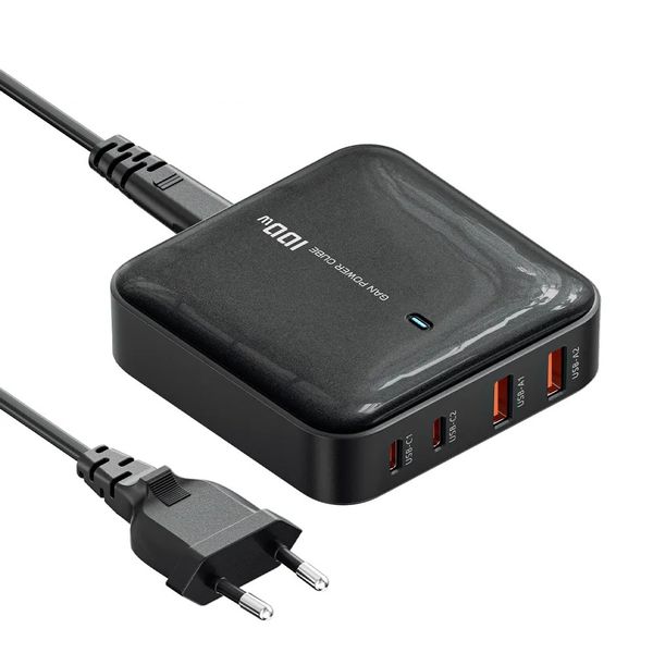 Toocki 4 Ports Dual PD 100W GaN 5 Fast Charging Station 4-Port Fast Charger