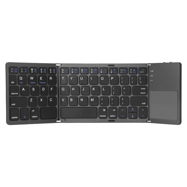 Ultra Slim Foldable Bluetooth Keyboard with High Sensitive Touchpad - Black