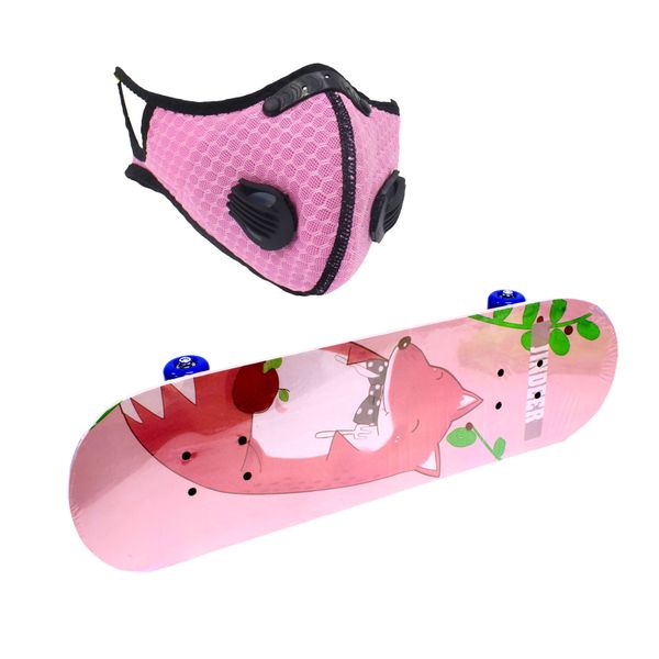 Skateboard 70cm Ride On Wooden SkateBoards - Foxxy Pink
