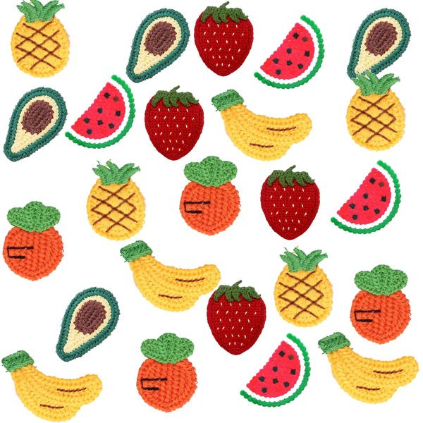 Craft Crochet Applique For Clothes - Fruit Patches - Set of 24