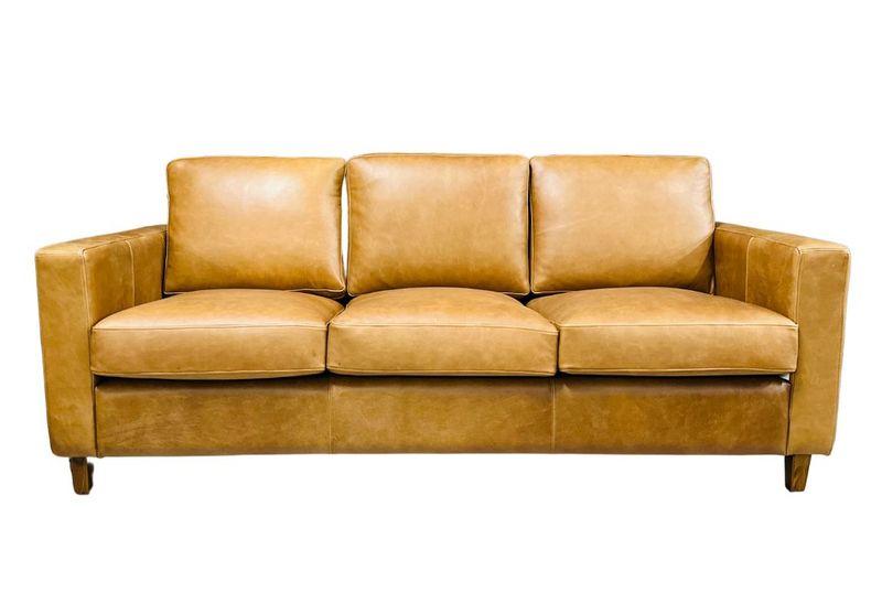 Wakefield Genuine Leather Ginger Tan 3 Seater Sofa