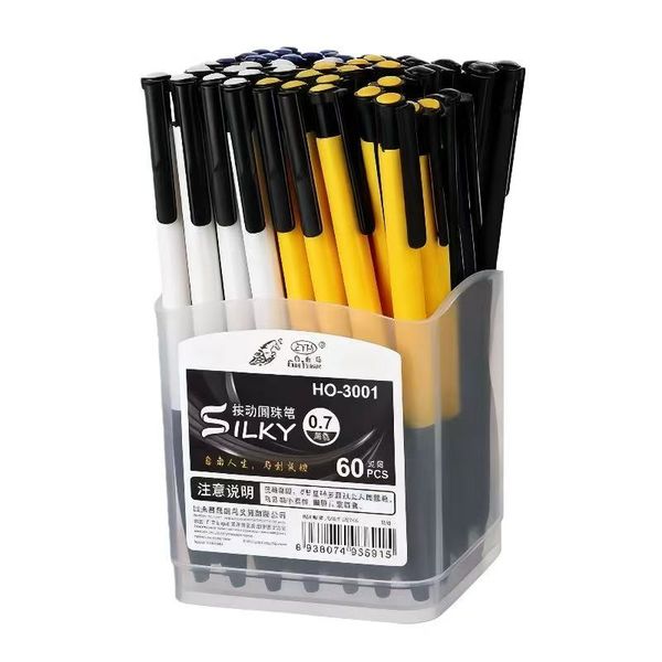 Press-type Ballpoint Pen, 0.7mm Tip, Smooth Writing, 60 PCS Pack