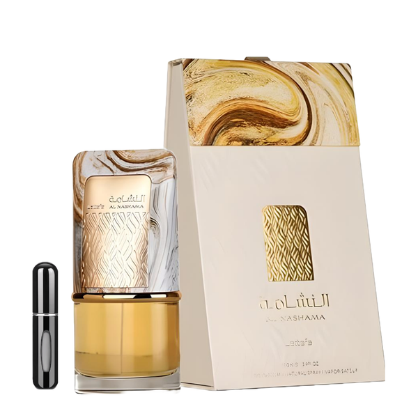 Al Nashama by Lattafa EDP - 100ml + Refillable Decant with Perfume