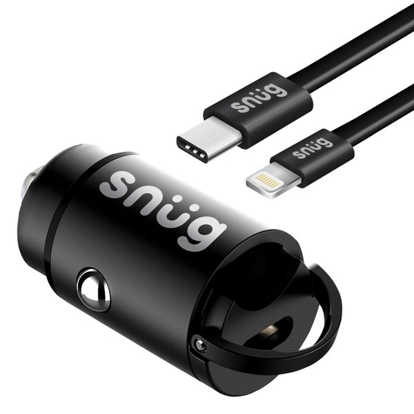 Snug Mini PD 30W Car Charger With Type-C To MFI Cable
