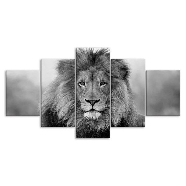 The Lion King Greyed Hair 5 Pieces Sets Printed Wall Canvas