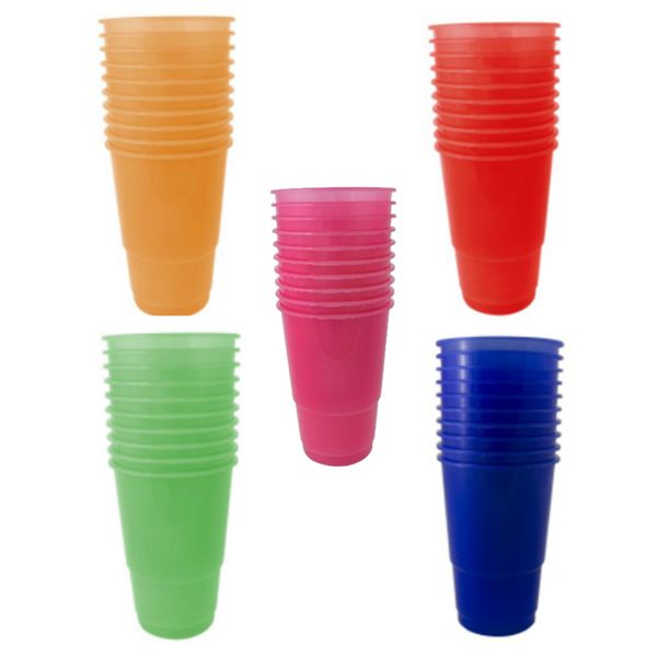 350ml Assorted Plastic Cup - Pack of 50