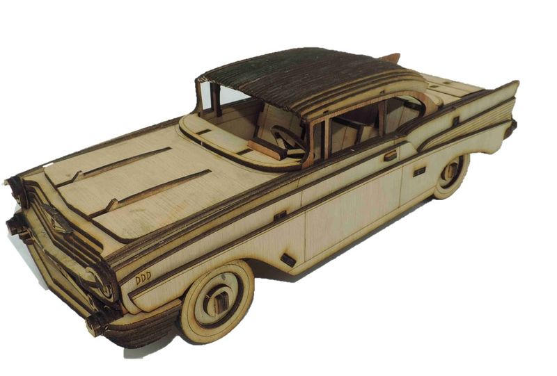 Chevrolet BelAir 3D Puzzle Wooden 3D Model Vehicle Car Everything Laser Kit