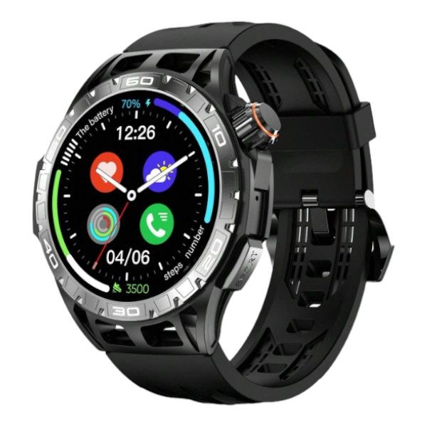 IP68 Waterproof Smart Watch with Heart Rate Monitoring - Black