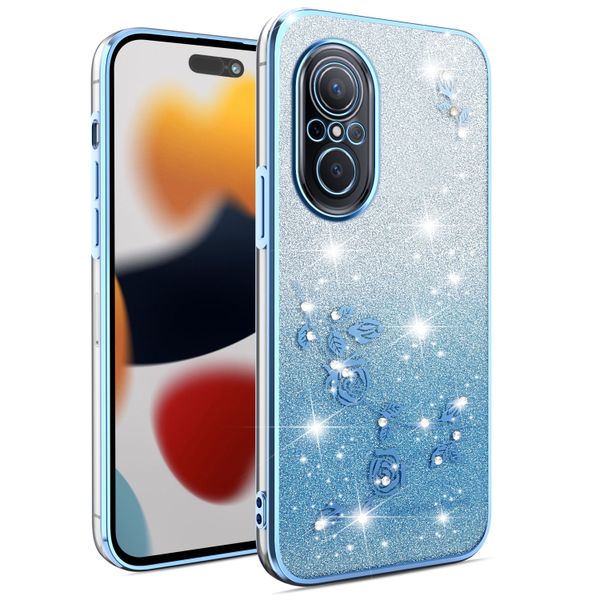 Phone Case Compatible With Huawei Nova 9 SE Flowers Diamond Shining Cover
