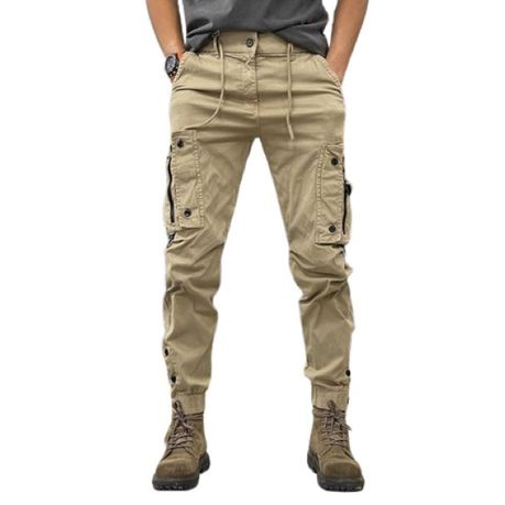 Camping Pants 97% Cotton - Hiking - Work Multi-Pocket Purpose Pant Khaki Image