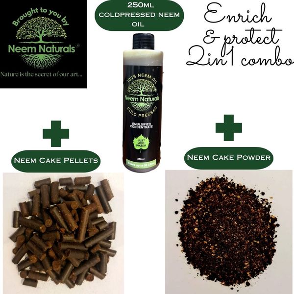 Neem Naturals All-in-1 Combo (Neem Oil 250ml + Neem Pellets + Neem Powder)
