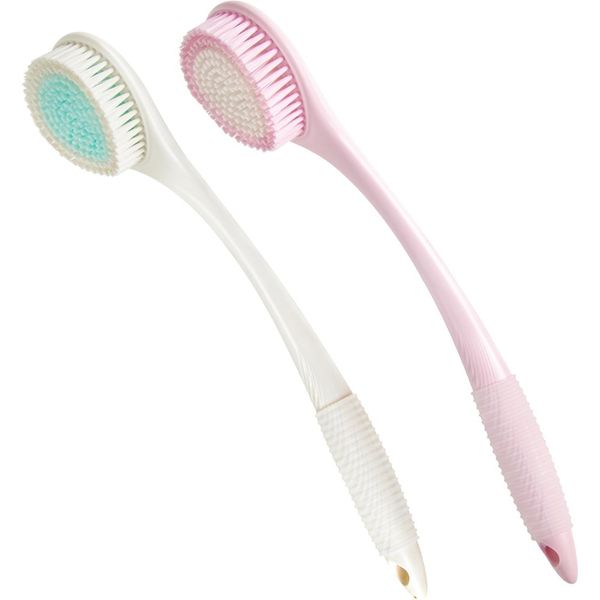 Back Bath Brush Long Handle for Shower of 2 - Soft Shower Brush