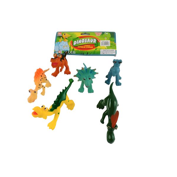 Imaginative Play 6 Pieces Mixed Cartoony Dinosaurs Kids Toy Figures Pack