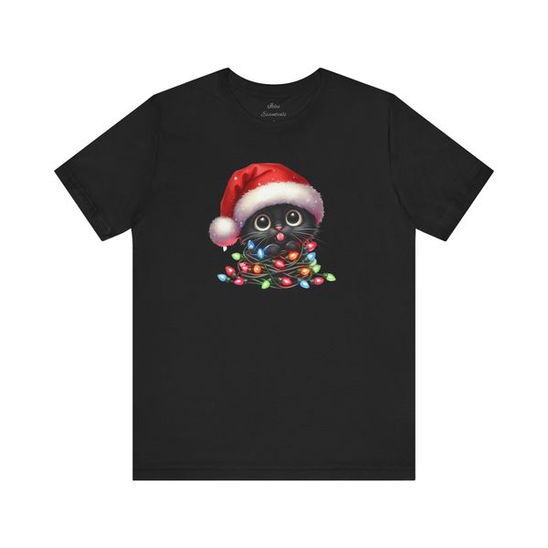 Black Cat Festive T-shirt (Black)