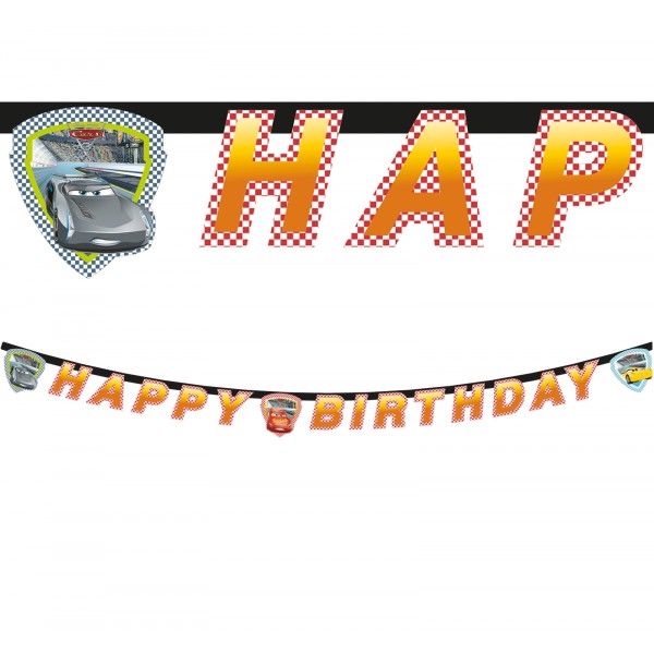 Cars 3 Happy Birthday Die-Cut Banner