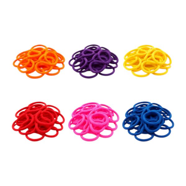 90 Piece Thin Hair Ties Set - Soft Elastic Hair Bands - Multicolour