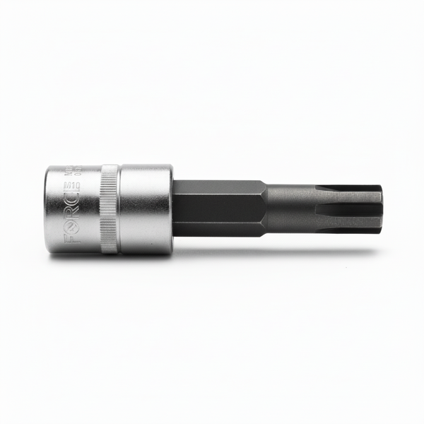Force 1/2 Inch Drive Male Ribe Socket Bit M10, 140mm Length - 2 Pack