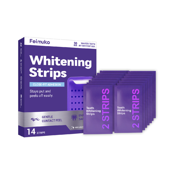 Purple Teeth Whitening Strips for Sensitive Teeth - Portable Oral Care Kit