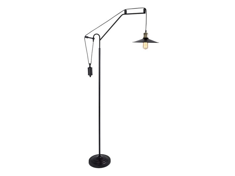 Black Rise And Fall Standing Lamp Bulb Included