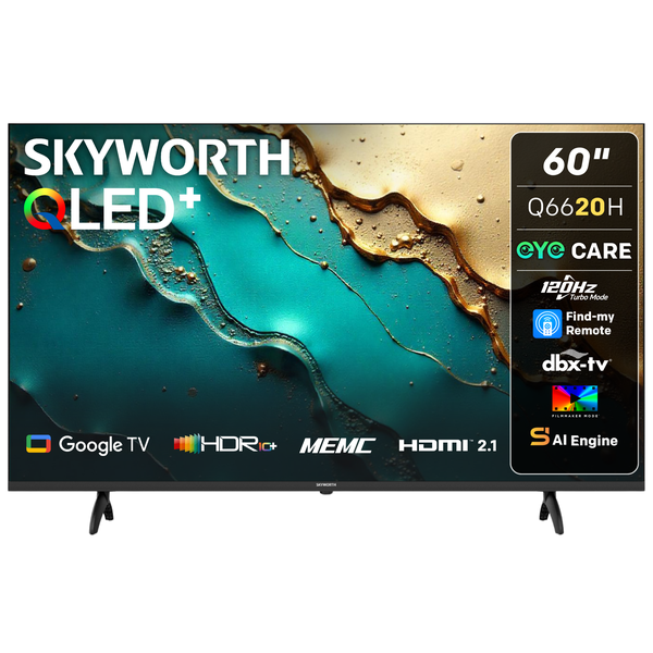 Skyworth 60" Q6620H 4K QLED Google Smart TV with Google Assistant