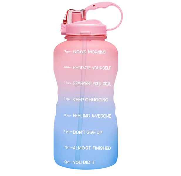 Motivational Water Bottle 1.8L - Pink lid