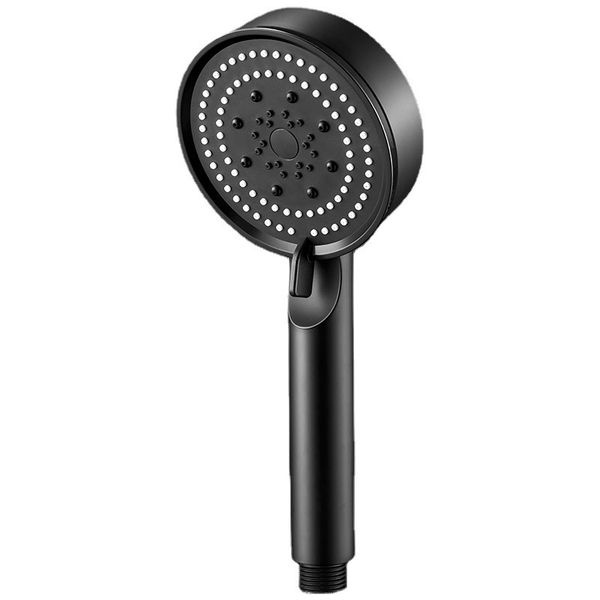 Handheld Shower Head (Black)-1 Piece High-Pressure 5-Setting Bathroom Spray