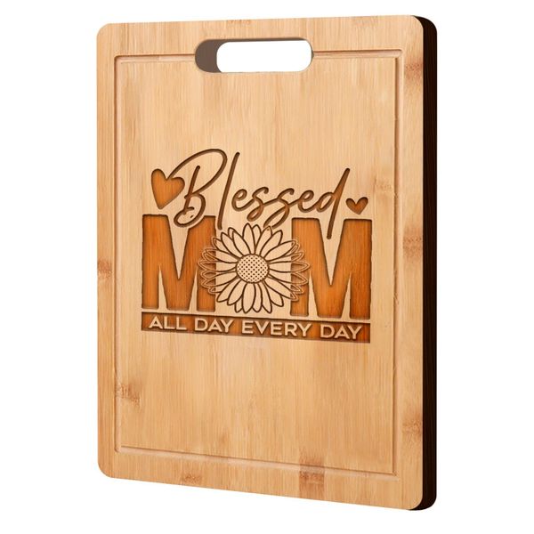Bamboo Cutting Board Chopping Block with Juice Groove Mother's Day Gift