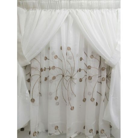 Mr Curtain Brown Floral Kitchen Curtain Buy Online In South Africa Takealot Com