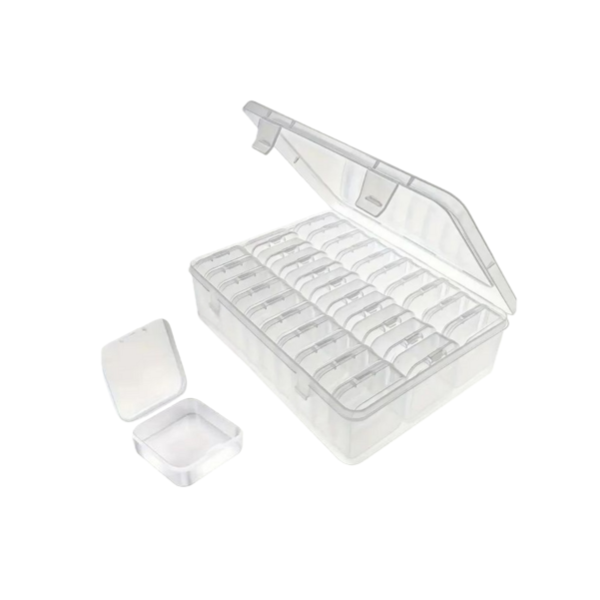 30 Piece Mini Clear Storage Box Set with Case-Beads, Buttons, Nail Art, Seeds