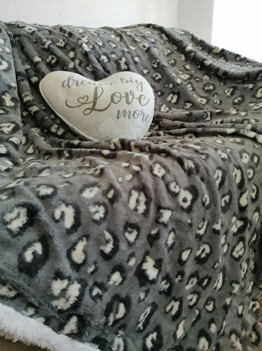 Premium Reversible Sherpa Fleece Throw BlanketCamo Grey BlackWhite