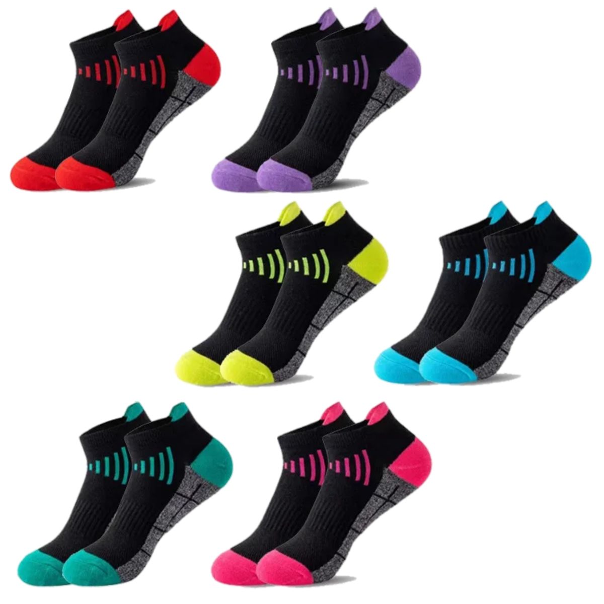 PulseRun Women's Compression Cushioned Running Cycling Sports Ankle Socks