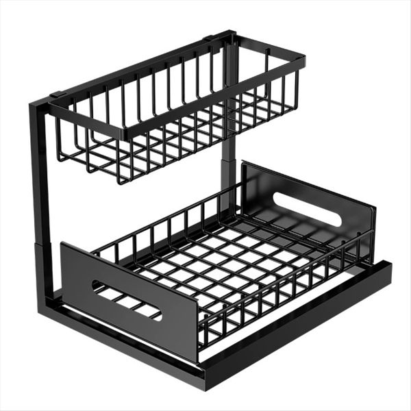Pull-Out Cabinet Storage Racks Under-Sink Storage Racks Double-Layer Slide-