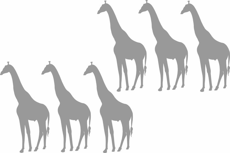 Frosted Vinyl Stickers Giraffes Decal; Art - Decor