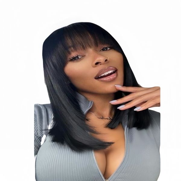 Marigold 16-Inch Straight Fringe Wig Human Hair