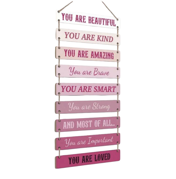 9 Pieces Inspirational Girl Room Decor - Wooden Wall Hanging Plaque Signs
