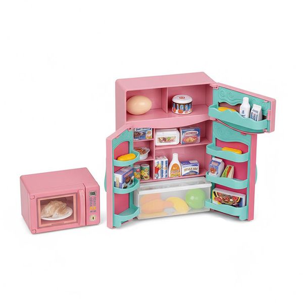 Pretend Play Kitchen Toy Set - Mini Fridge &amp; Microwave Fun!