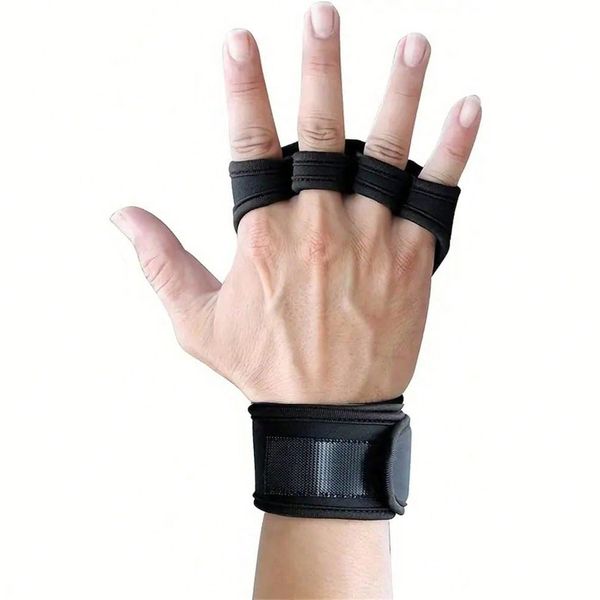 Black Fitness Wrist Protection Gloves