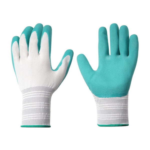 Arfast- 6 Pairs 13-Gauge Rubber-Coated Grip Work Gloves Safety Gloves (M)