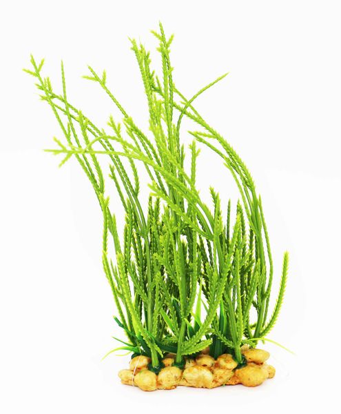 Artificial Aquarium Plants - Green Grass Type Decoration 19cm