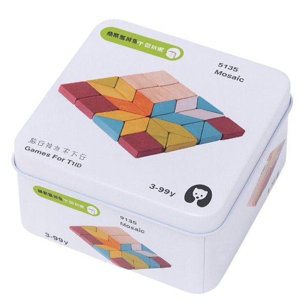 Wooden Mosaic Puzzle and Rubik's Cube Set