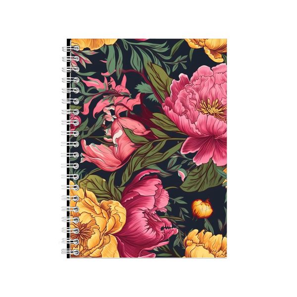 Pink Peonies And Yellow Snapdra 3 Notebook Art Gift Idea Notepad Pad 114