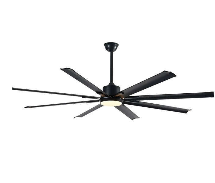 Hello Today 8-Blades Large Black Powerful Industrial Ceiling Fan Light