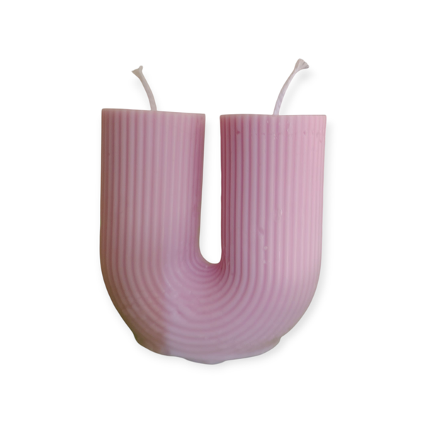 White and Pinky unscented candles 8 cm-5cm