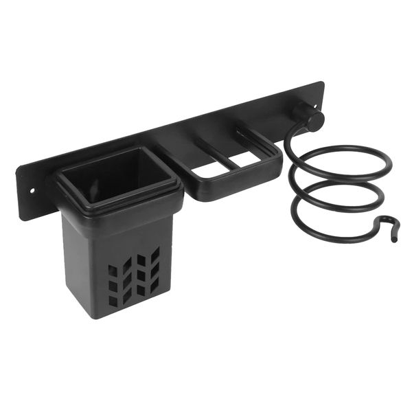 Multifunctional 3-in-1 Wall-mount Bathroom Space-saving Hair Dryer Holder