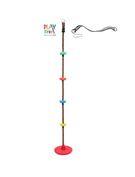 30cm Red Disc Swing With Colourful Climbing Platforms