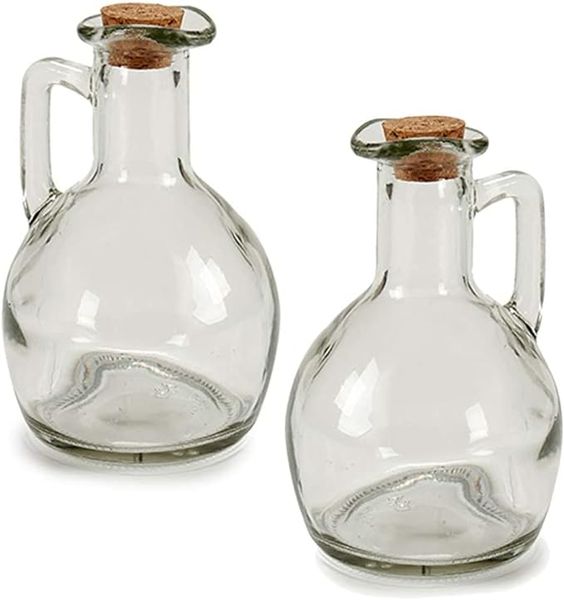 Vinegar &amp; Oil Dispenser/ Bottles with Cork Stopper (150ml) - Set of 2