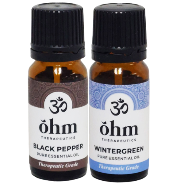 OHM | Black Pepper 10ml &amp; Wintergreen 10ml Muscle Relief Aromatherapy Set